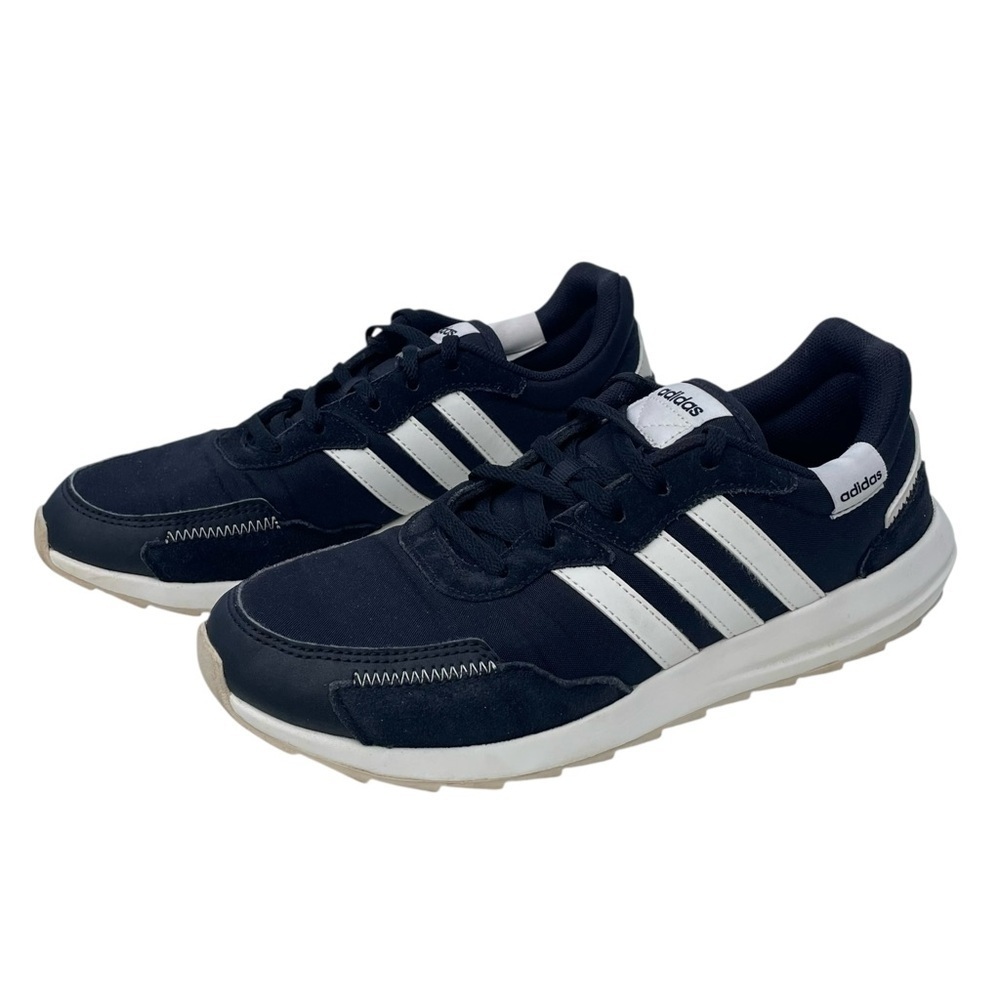 Adidas Retrorun sneakers black white womens 8.5 athletic running gym active